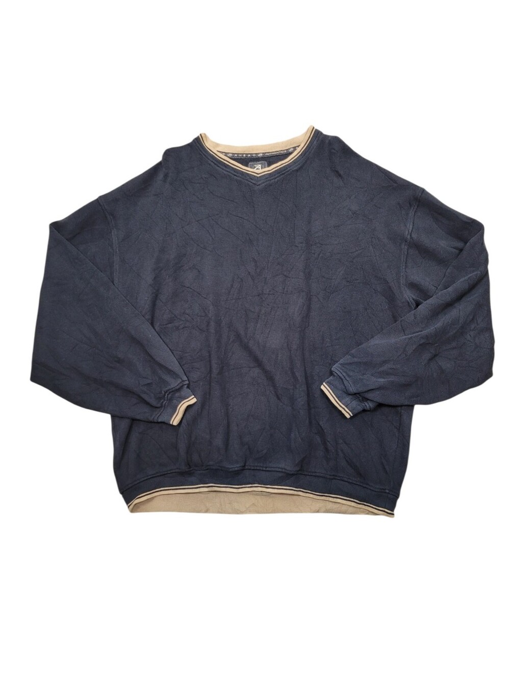 Vintage Ahead Black Golf Pull Over Sweatshirt Top 100% Cotton Size: XL